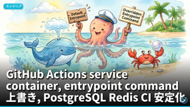 GitHub Actions service container上書きでCI安定化